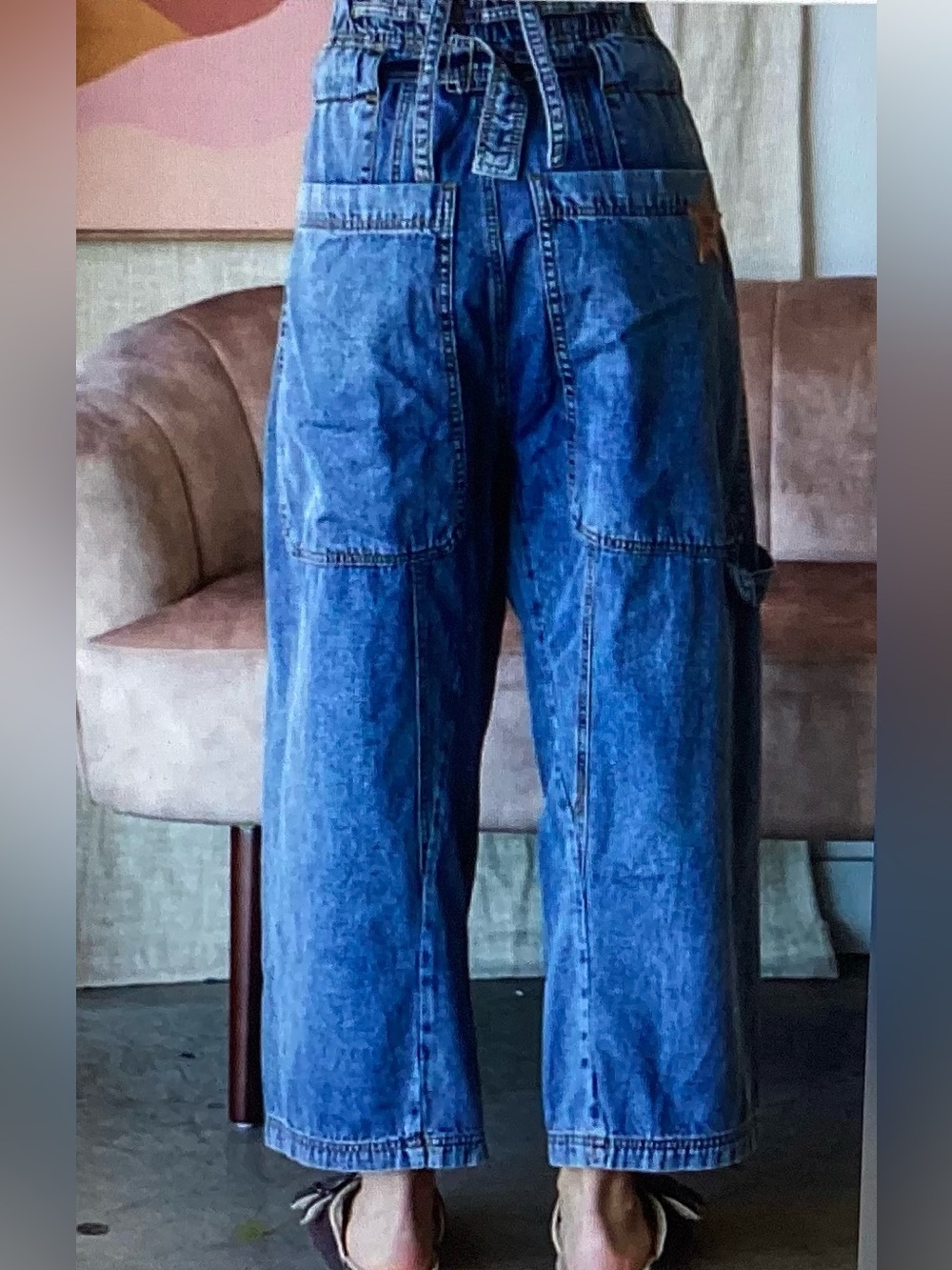 Oli & Hali Wide Leg Denim Cargo Jeans - Picture 2 of 3